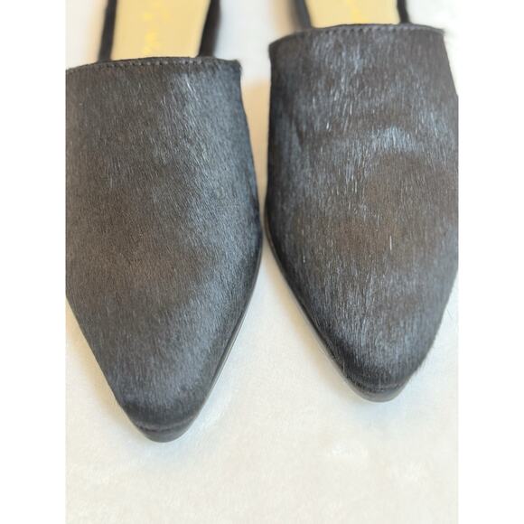 Diba True Women’s Sz 7 Black High Up Calf Hair Slip-on Mule Flats Dress Shoe - Picture 8 of 10